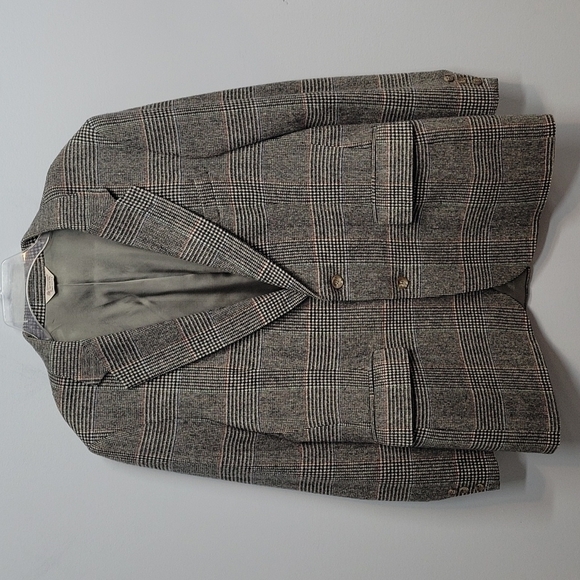 Vintage Wool Plaid Men's 2 button Sport Coat Blazer Size 42R